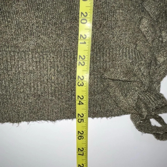 Garage Olive Green Braided Lace-up Side Knit Plush Sweater Small Women’s - Picture 8 of 11